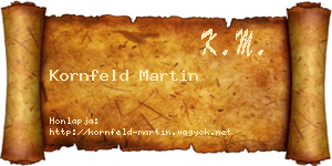 Kornfeld Martin névjegykártya