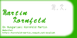 martin kornfeld business card
